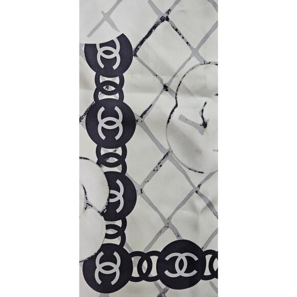 Chanel Silk Camellia CC Square Scarf - Picture 7 of 8